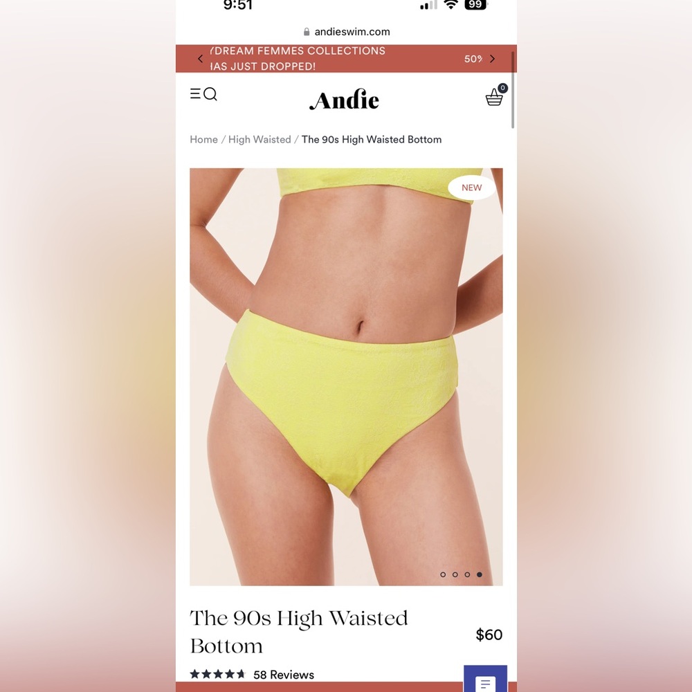 ANDIE SWIM -  Green Sparkle High Waisted Bikini